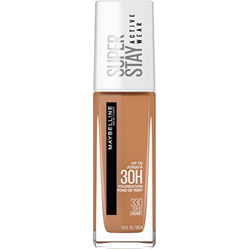Maybelline Super Stay Full Coverage Liquid Foundation Active Wear Makeup, Up to 30Hr Wear, Transfer, Sweat and Water Resistant, Matte Finish, Toffee, 1 Count