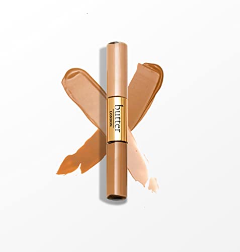 butter LONDON LumiMatte 2-in-1 Concealer and Brightening Duo, Under-Eye Brightener, Light to Medium Coverage, Lightweight Formula, Cruelty-Free, Oil Free- Tan, 1 Count (Pack of 1)