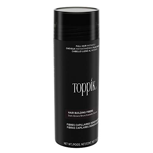 Toppik Hair Building Fibers, Dark Brown, 55g Fill In Fine or Thinning Hair Instantly Thicker, Fuller Looking Hair 9 Shades for Men and Women