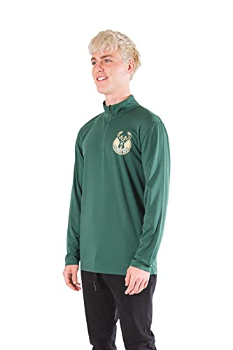 Ultra Game NBA Men's Quarter Zip Long Sleeve Pullover T-Shirt
