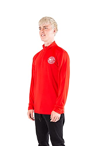 Ultra Game NBA Men's Quarter Zip Long Sleeve Pullover T-Shirt