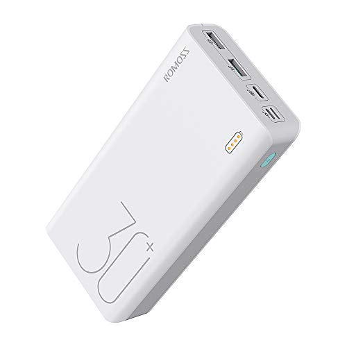 ROMOSS 30000mAh Power Bank Sense 8+, 18W PD USB C Portable Charger with 3 Outputs and 3 Inputs External Battery Pack Cell Phone Charger Battery Compatible with iPhone 13 12, Samsung Galaxy iPad and More