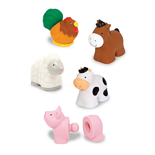 Melissa and Doug Pop Blocs Farm Animals Educational Baby Toy - 10 Linkable Pieces
