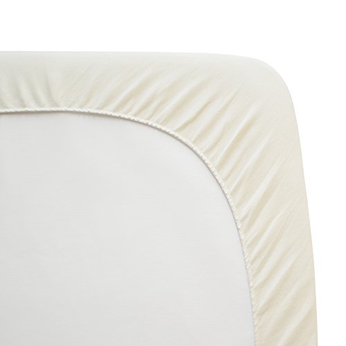 American Baby Company Waterproof Quilted Crib and Toddler Size Fitted Mattress Cover made with Organic Cotton Top Layer, Natural Color