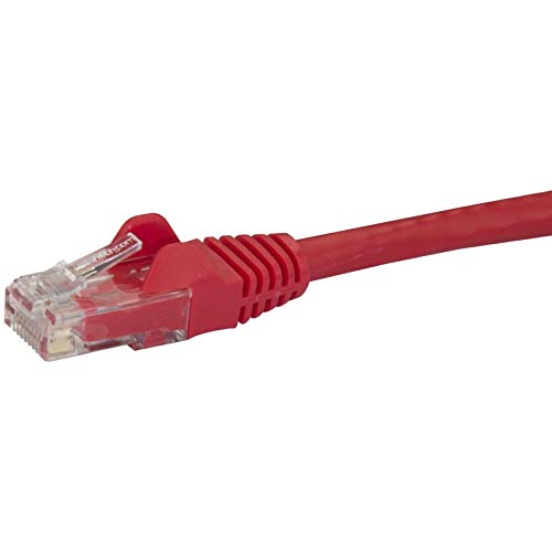 StarTech.com 15ft CAT6 Ethernet Cable - Red CAT 6 Gigabit Ethernet Wire -650MHz 100W PoE RJ45 UTP Network/Patch Cord Snagless w/Strain Relief Fluke Tested/Wiring is UL Certified/TIA (N6PATCH15RD)