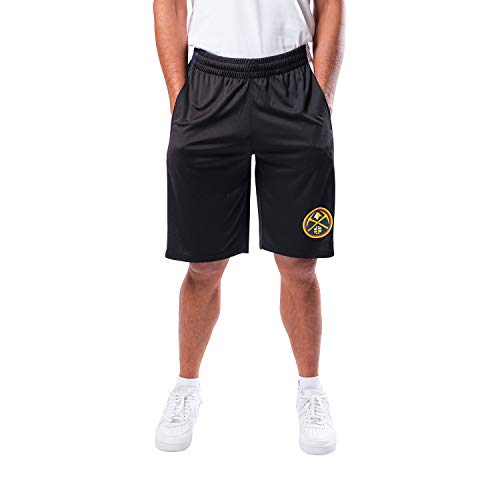 Ultra Game NBA Denver Nuggets Mens Mesh Basketball Shorts, Black, Small
