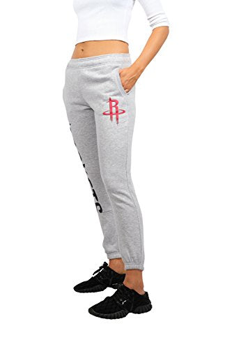 Ultra Game NBA Houston Rockets Relax Fit Jogger, Heather Gray, Large