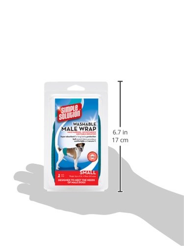 Simple Solution Washable Male Dog Diapers | Absorbent Male Wraps with Leak Proof Fit | Excitable Urination, Incontinence, or Male Marking | Small | 1 Reusable Dog Diaper Per Pack
