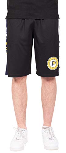 Ultra Game NBA Indiana Pacers Mens Mesh Basketball Shorts, Black, Small