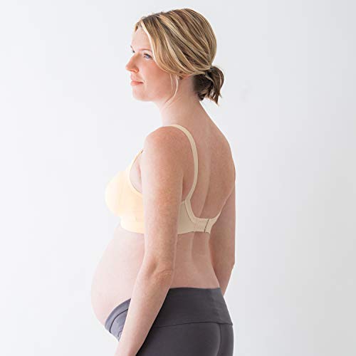 Medela Maternity and Nursing T-Shirt Bra, Non Wired and Ultra Comfortable Maternity Bra that Grows With You, Medium, Nude