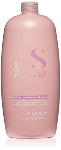 Alfaparf Milano Semi Di Lino Moisture Nutritive Leave-in Sulfate Free Conditioner for Dry Hair - Professional Salon Quality - SLS, Paraben and Paraffin Free - Safe on Color Treated Hair, 33.8 Fl Oz