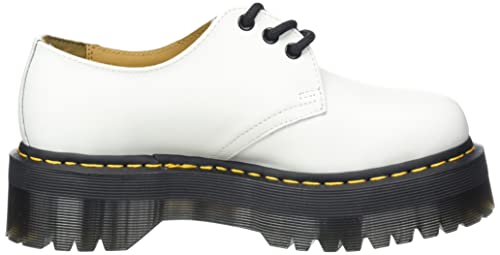 Dr. Martens Unisex 1461 Quad Oxford, White Polished Smooth, 6 US Men