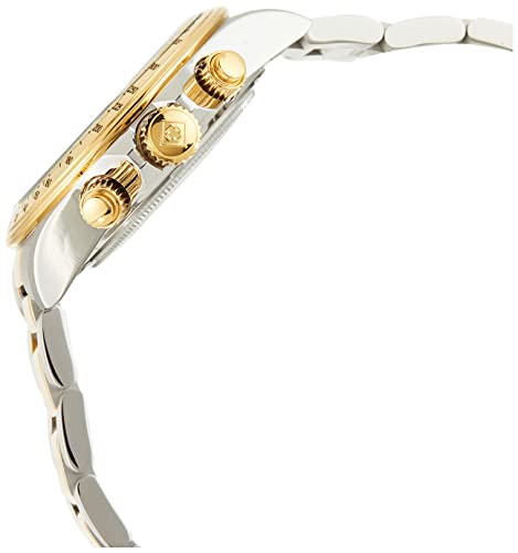 nvicta Men's Speedway 39.5mm Steel and Gold Tone Stainless Steel Chronograph Quartz Watch, Two Tone/White (Model: 9212)