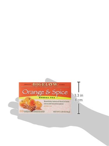 Bigelow Orange and Spice Herbal Tea, Caffeine Free, 20 Count (Pack of 6), 120 Total Tea Bags