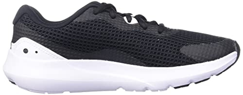 Under Armour Women's Surge 3 Running Shoe, Black (001)/White, 10