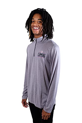 Ultra Game NBA Men's Quarter Zip Long Sleeve Pullover T-Shirt