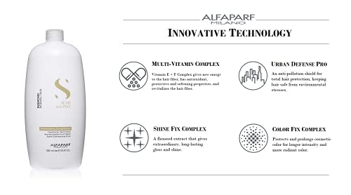 Alfaparf Milano Semi Di Lino Diamond Shine Illuminating Hair Conditioner - Sulfate Free - For Normal Hair - Safe on Color Treated Hair - Paraben and Paraffin Free - Professional Salon Quality