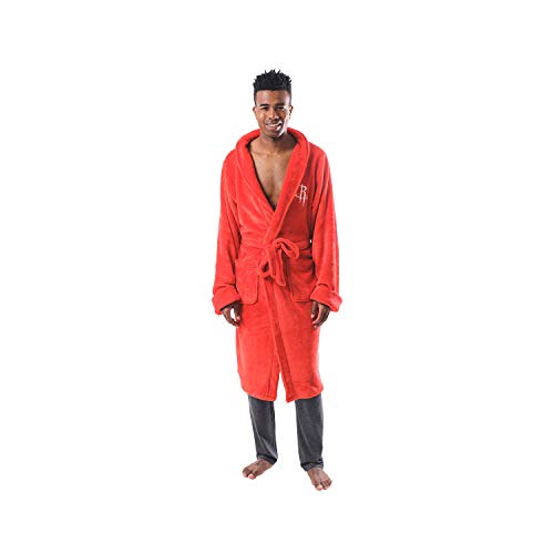 Ultra Game -NBA Houston Rockets Mens Lounge Bath Robe, Team Color, 1SIZE