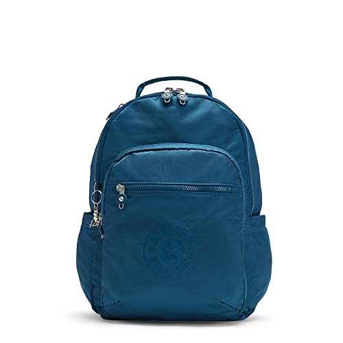 Kipling Women's Seoul 15' Device Backpack, Durable, Roomy with Padded Shoulder Straps, School Bag, Dynamic Beetle, 13.75''L x 17.25''H x 8''D