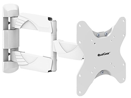 QualGear Qg-TM-005-WHT 23-Inch to 42-Inch Premium Quality Contemporary Style Ultra Low Profile Full Motion Wall Mount Led TVs, White [UL Listed]