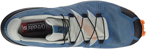 Salomon Speedcross 5 Gore-TEX Trail Running Shoes for Men, Mallard Blue/Wrought Iron/Vibrant Orange, 8.5