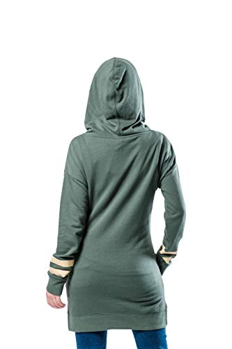 Ultra Game NBA Milwaukee Bucks Womens Tunic Hoodie Pullover Terry Sweatshirt, Team Color, Small