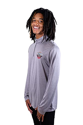 Ultra Game NBA Men's Quarter Zip Long Sleeve Pullover T-Shirt