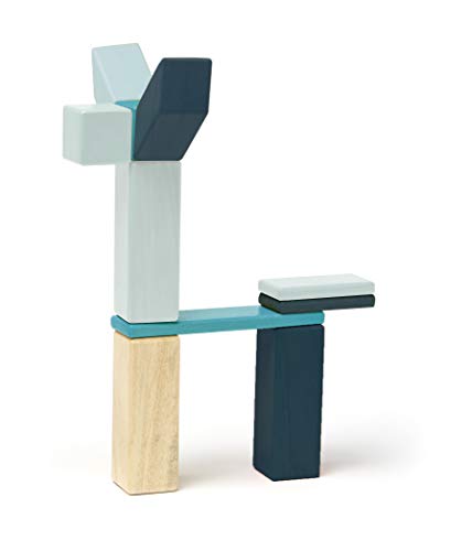 42 Piece Tegu Magnetic Wooden Block Set, Blues, 1-99 years old