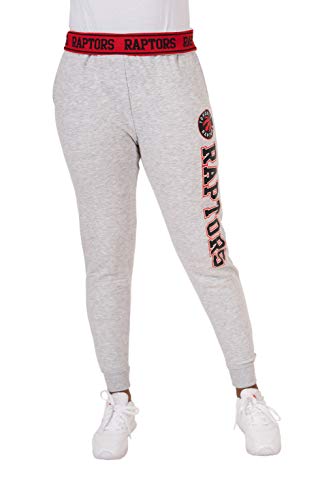 Ultra Game NBA Toronto Raptors Womens Jogger Pants Active Basic Fleece Sweatpants , Heather Gray, Medium