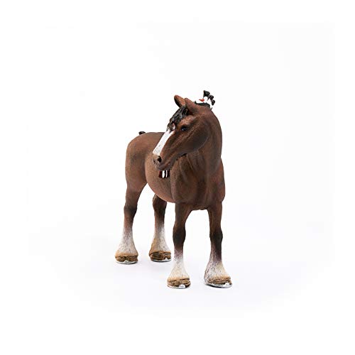Schleich Farm World, Farm Animal Horse Toys for Kids, Clydesdale Gelding Toy Figurine, Ages 3+