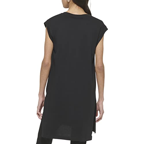 Medium US DKNY SPORTSWEAR womens Cap Sleeve Logo T-shirt T Shirt, Black/White