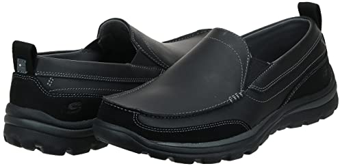 Skechers USA Men's Relaxed Fit Memory Foam Superior Gains Slip-On,9.5 M US,Black