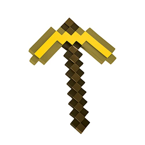 Gold Minecraft Pickaxe, Official Minecraft Costume Accessory for Kids, Single Size Video Game Costume Prop