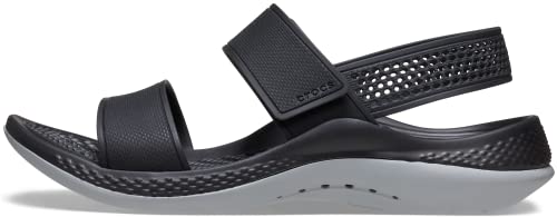 Crocs Women's Literide 360 Sandals | for Women Sandal, Black/Light Grey, 7 US