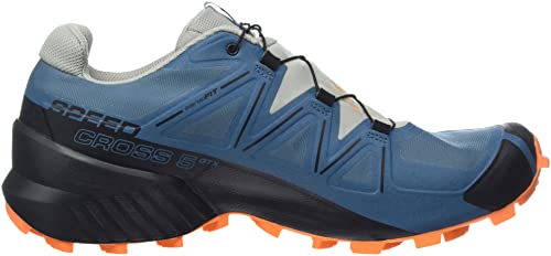 Salomon Speedcross 5 Gore-TEX Trail Running Shoes for Men, Mallard Blue/Wrought Iron/Vibrant Orange, 10