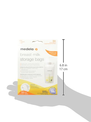 Medela Breastmilk Storage Bags, Ready to Use Breast Milk Storing Bags for Breastfeeding, Self Standing Bag, Space Saving Flat Profile, 50 Count (Pack of 1)