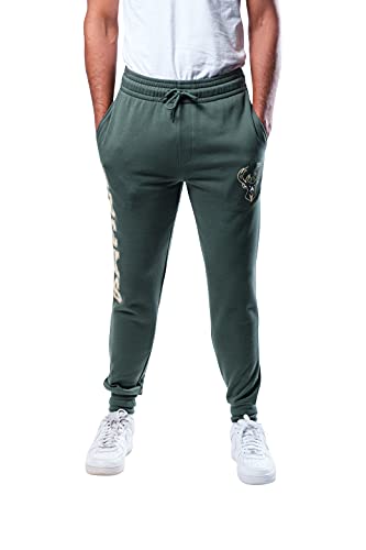 Ultra Game NBA Men's Super Soft Team Jogger Sweatpants, Milwaukee Bucks, Heather Gray 18, X-Large