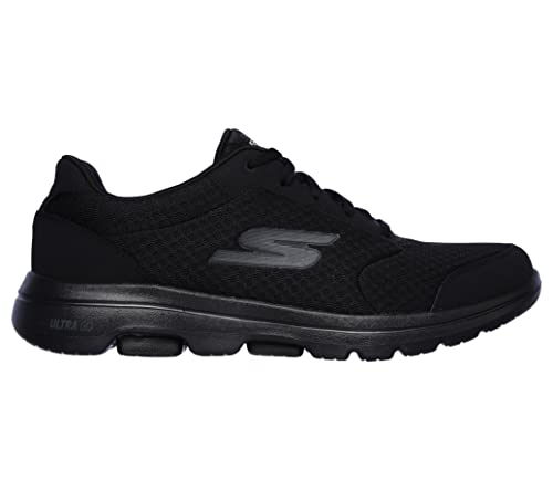 Skechers mens Gowalk 5 Qualify - Athletic Mesh Lace Up Performance Walking Shoe Sneaker, Black, 9 US