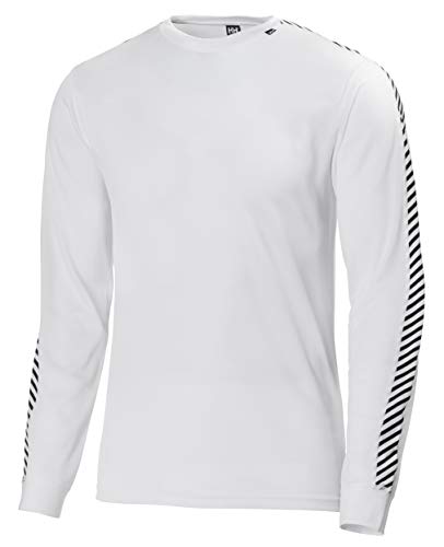 Helly Hansen Men's Standard HH LIFA Stripe Crew Base Layer, 001 White, Large