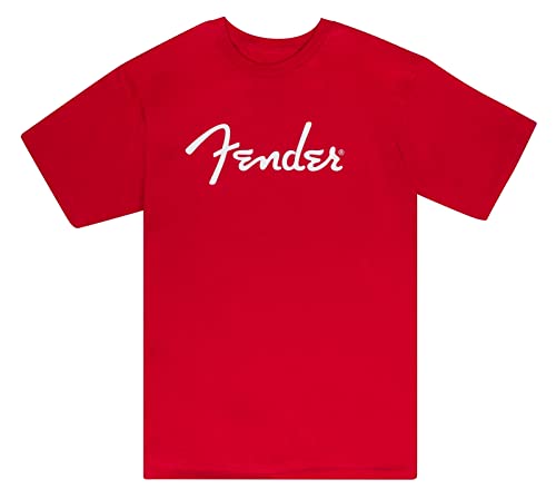 XXL Fender Spaghetti Logo T-Shirt, Dakota Red