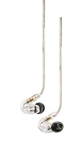 Shure SE215 PRO Wired Earbuds - Professional Sound Isolating Earphones, Clear Sound and Deep Bass, Single Dynamic MicroDriver, Secure Fit In Ear Monitor, plus Carrying Case and Fit Kit - Clear (SE215-CL)