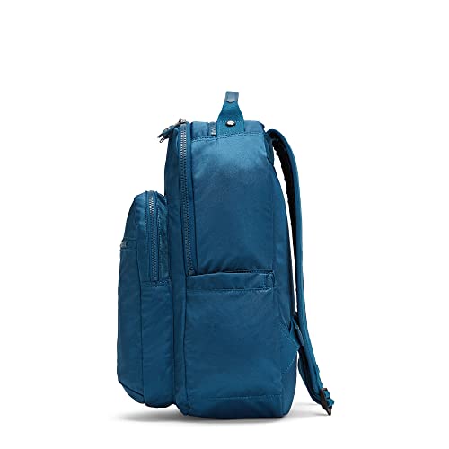 Kipling Women's Seoul 15' Device Backpack, Durable, Roomy with Padded Shoulder Straps, School Bag, Dynamic Beetle, 13.75''L x 17.25''H x 8''D