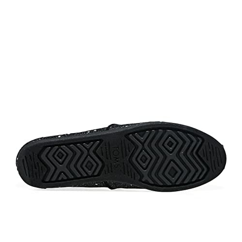 TOMS Women's Alpargata Recycled Cotton Canvas” Loafer Flat, Black Cosmic Glitter, 5