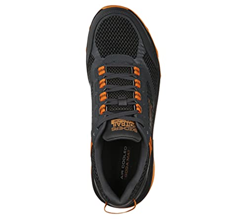 Skechers Men's GOrun Altitude-Trail Running Walking Hiking Shoe with Air Cooled Foam Sneaker, Charcoal/Orange, 9.5