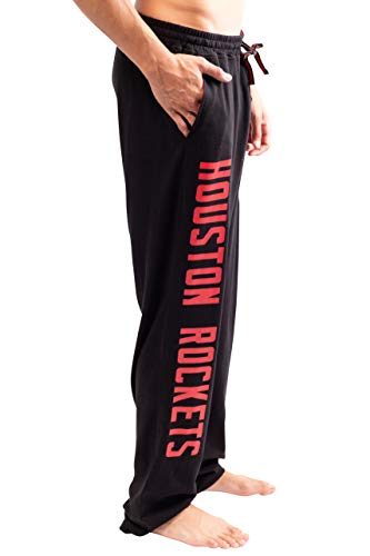 Ultra Game NBA Houston Rockets Mens 2 Piece Super Soft Tee Shirt and Lounge Pants Set, Black, XX-Large