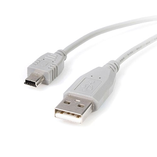 StarTech.com 1 ft. (0.3 m) USB to Mini USB Cable - USB 2.0 A to Mini B - Gray - Mini USB Cable (USB2HABM1)