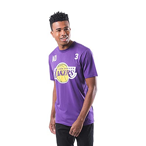 Ultra Game NBA Los Angeles Lakers - Anthony Davis Mens Active Tee Shirt, Team Color, Large