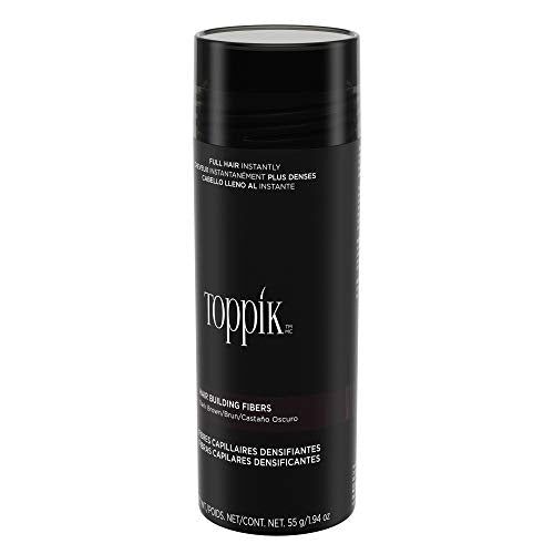 Toppik Hair Building Fibers, Dark Brown, 55g Fill In Fine or Thinning Hair Instantly Thicker, Fuller Looking Hair 9 Shades for Men and Women