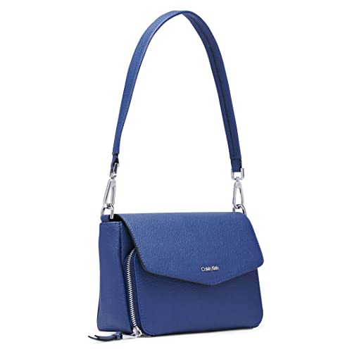 Calvin Klein Ava Novelty Demi Shoulder Bag, Medieval Blue Textured