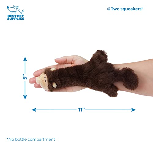 Best Pet Supplies 2-in-1 Stuffless Squeaky Dog Toys with Soft, Durable Fabric for Small, Medium, and Large Pets, No Stuffing for Indoor Play, Supports Active Biting and Play - Monkey, Small